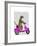 Meerkat on Pink Moped-Fab Funky-Framed Art Print