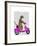 Meerkat on Pink Moped-Fab Funky-Framed Art Print