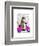 Meerkat on Pink Moped-Fab Funky-Framed Art Print