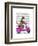 Meerkat on Pink Moped-Fab Funky-Framed Art Print