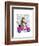 Meerkat on Pink Moped-Fab Funky-Framed Art Print