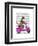 Meerkat on Pink Moped-Fab Funky-Framed Art Print