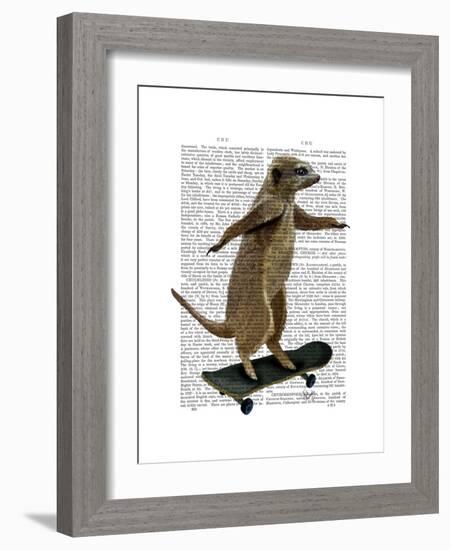 Meerkat on Skateboard-Fab Funky-Framed Premium Giclee Print