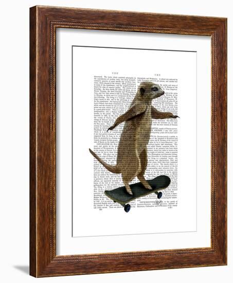 Meerkat on Skateboard-Fab Funky-Framed Premium Giclee Print