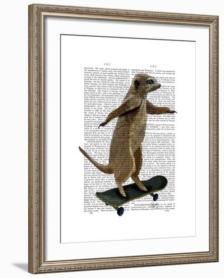 Meerkat on Skateboard-Fab Funky-Framed Art Print