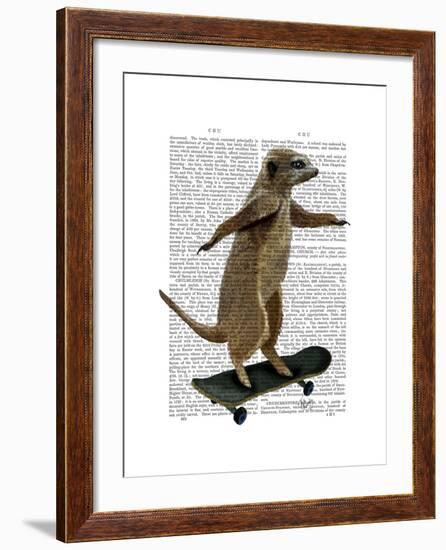 Meerkat on Skateboard-Fab Funky-Framed Art Print