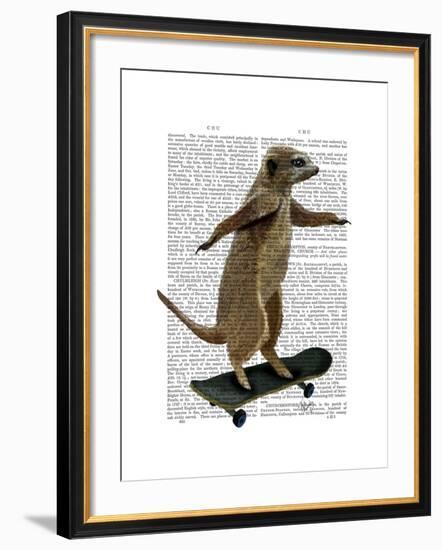 Meerkat on Skateboard-Fab Funky-Framed Art Print