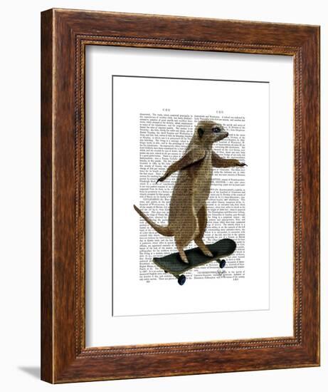 Meerkat on Skateboard-Fab Funky-Framed Art Print