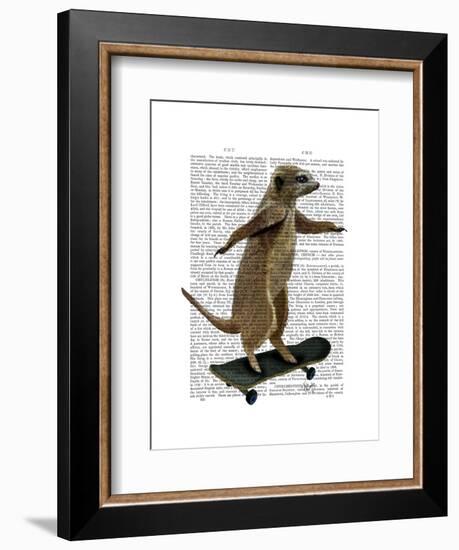 Meerkat on Skateboard-Fab Funky-Framed Art Print