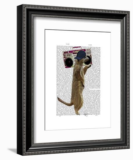 Meerkat with Boom Box Ghetto Blaster-Fab Funky-Framed Art Print