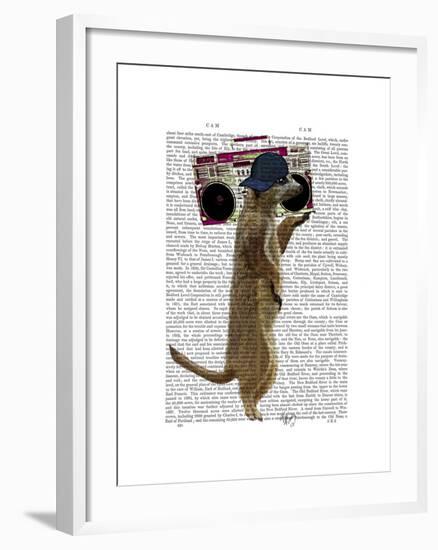 Meerkat with Boom Box Ghetto Blaster-Fab Funky-Framed Art Print