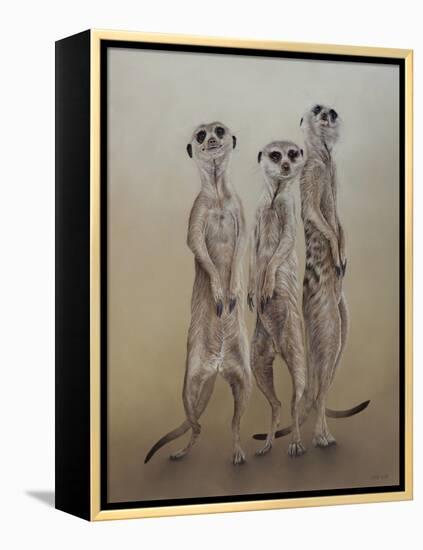 Meerkats, 2014-Odile Kidd-Framed Premier Image Canvas