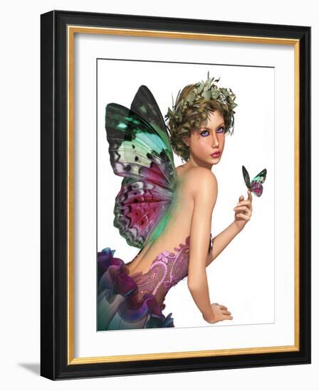 Meet A Butterfly Ca-Atelier Sommerland-Framed Art Print