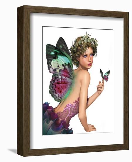 Meet A Butterfly Ca-Atelier Sommerland-Framed Art Print