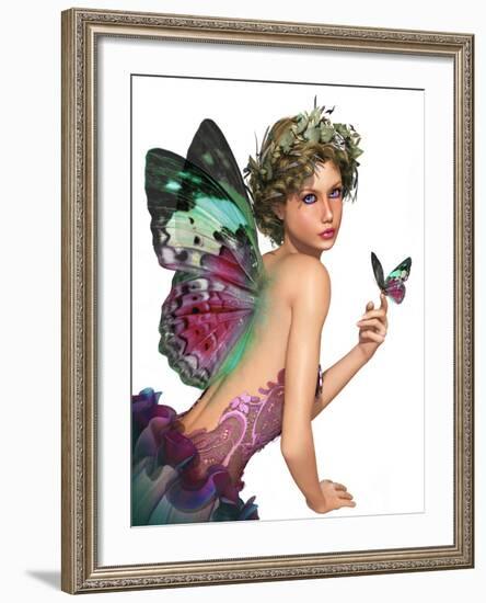 Meet A Butterfly Ca-Atelier Sommerland-Framed Art Print