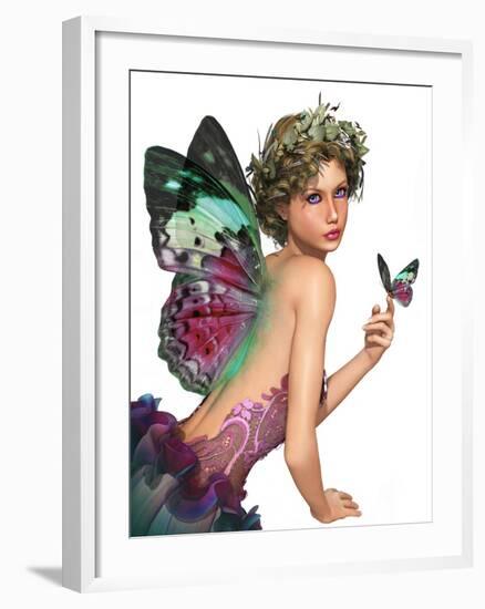 Meet A Butterfly Ca-Atelier Sommerland-Framed Art Print