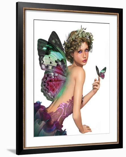 Meet A Butterfly Ca-Atelier Sommerland-Framed Art Print