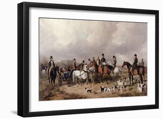 Meet of the Prince Consort's Harriers at Windsor in the Great Park, 1845-Henry Barraud-Framed Giclee Print