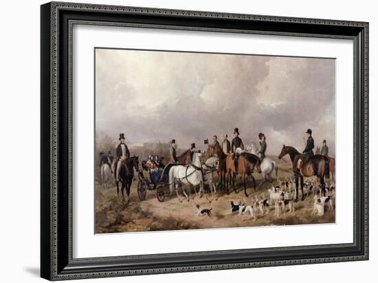 Meet of the Prince Consort's Harriers at Windsor in the Great Park, 1845-Henry Barraud-Framed Giclee Print