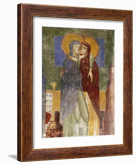 Meeting, 12th Century Fresco in Chapel of Saint Magdalene, Hocheppan Castle, Bolzano-null-Framed Giclee Print