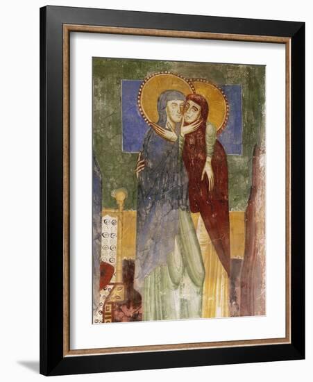 Meeting, 12th Century Fresco in Chapel of Saint Magdalene, Hocheppan Castle, Bolzano-null-Framed Giclee Print