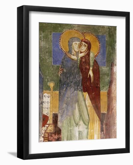 Meeting, 12th Century Fresco in Chapel of Saint Magdalene, Hocheppan Castle, Bolzano-null-Framed Giclee Print