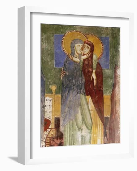 Meeting, 12th Century Fresco in Chapel of Saint Magdalene, Hocheppan Castle, Bolzano-null-Framed Giclee Print