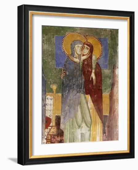 Meeting, 12th Century Fresco in Chapel of Saint Magdalene, Hocheppan Castle, Bolzano-null-Framed Giclee Print