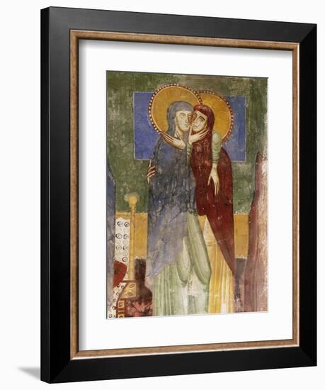 Meeting, 12th Century Fresco in Chapel of Saint Magdalene, Hocheppan Castle, Bolzano-null-Framed Giclee Print