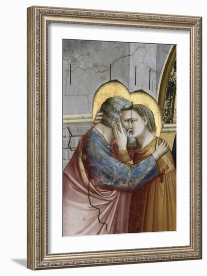 Meeting at the Golden Gate, Detail-Giotto di Bondone-Framed Giclee Print