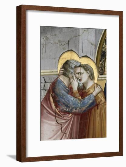 Meeting at the Golden Gate, Detail-Giotto di Bondone-Framed Giclee Print