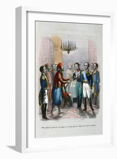 Meeting Between Ibrahim Pacha and Colonel Faudoa, Egypt, 1828-Jean Adolphe Beauce-Framed Giclee Print