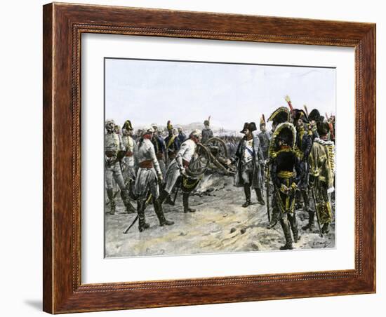 Meeting Between Napoleon and Mack Von Leiberich at Ulm, c.1805-null-Framed Giclee Print