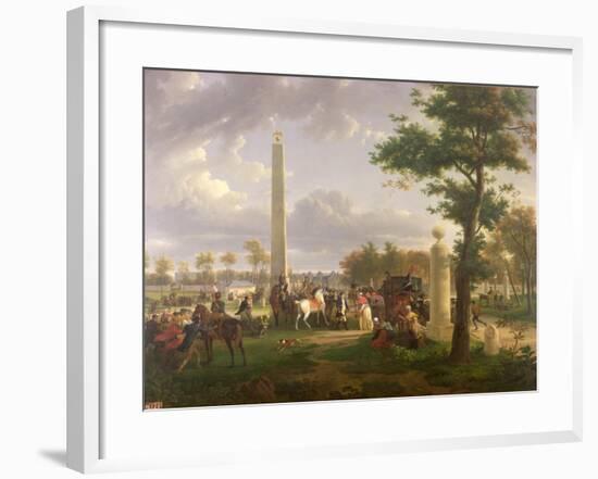 Meeting Between Napoleon I and Pope Pius VII in the Forest of Fontainebleau in 1804, 1808-Alexandre Hyacinthe Dunouy-Framed Giclee Print