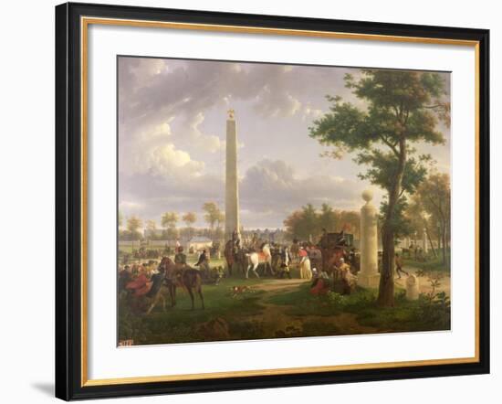 Meeting Between Napoleon I and Pope Pius VII in the Forest of Fontainebleau in 1804, 1808-Alexandre Hyacinthe Dunouy-Framed Giclee Print