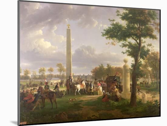 Meeting Between Napoleon I and Pope Pius VII in the Forest of Fontainebleau in 1804, 1808-Alexandre Hyacinthe Dunouy-Mounted Giclee Print