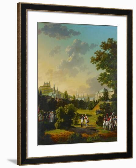 Meeting between Napoleon I and the Grand Duke Ferdinand Joseph at Wuerzburg, Germany,1806.-Hyppolyte Lecomte-Framed Giclee Print