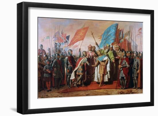 Meeting between Philip II, Capetian King of France and Henry II, Plantagenet King of England-Gillot Saint-Evre-Framed Giclee Print