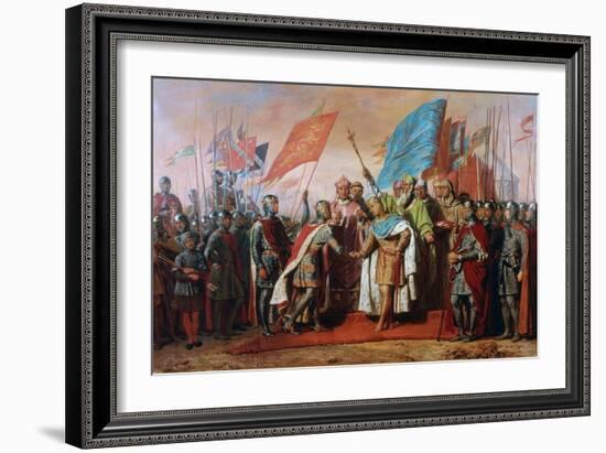 Meeting between Philip II, Capetian King of France and Henry II, Plantagenet King of England-Gillot Saint-Evre-Framed Giclee Print