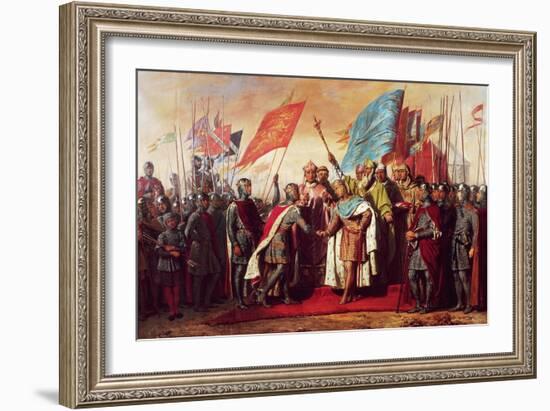 Meeting Between Philip II King of France and Henry II King of England, at Gisors, 21 January 1188-Gillot Saint-Evre-Framed Giclee Print