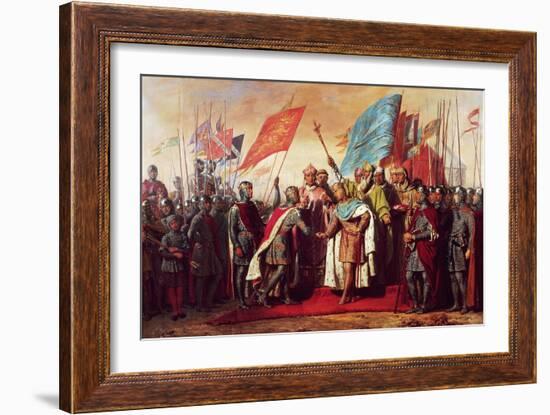 Meeting Between Philip II King of France and Henry II King of England, at Gisors, 21 January 1188-Gillot Saint-Evre-Framed Giclee Print