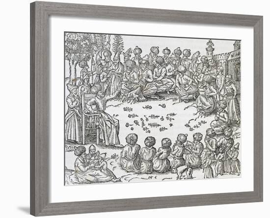 Meeting Between Turks and Arabs, Morocco, Engraving from Universal Cosmology-Andre Thevet-Framed Giclee Print