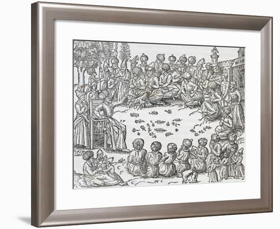 Meeting Between Turks and Arabs, Morocco, Engraving from Universal Cosmology-Andre Thevet-Framed Giclee Print
