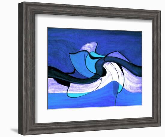 Meeting in the Middle - Blue-Ruth Palmer-Framed Art Print