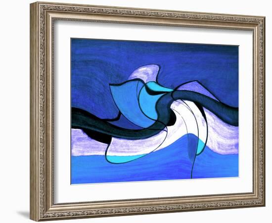 Meeting in the Middle - Blue-Ruth Palmer-Framed Art Print