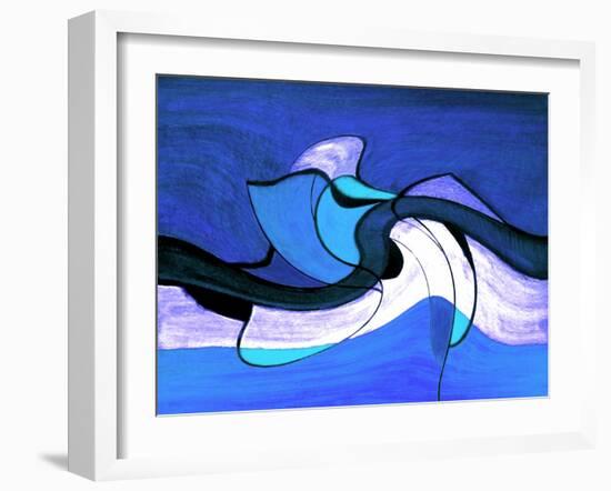 Meeting in the Middle - Blue-Ruth Palmer-Framed Art Print