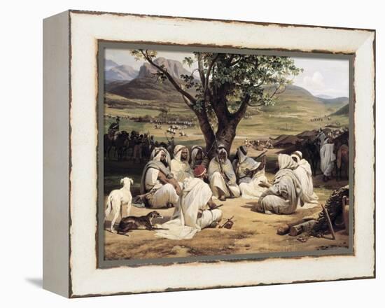 Meeting of Arabian Chiefs-Horace Vernet-Framed Stretched Canvas