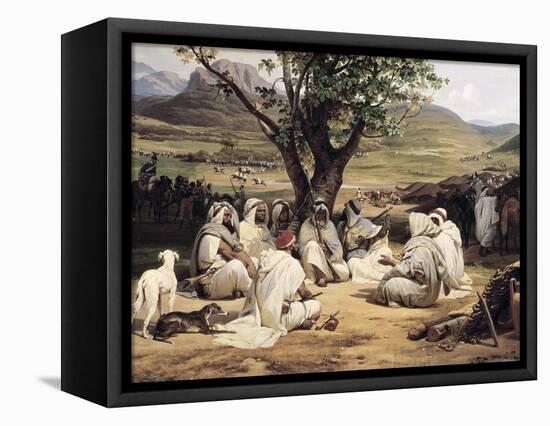 Meeting of Arabian Chiefs-Horace Vernet-Framed Stretched Canvas