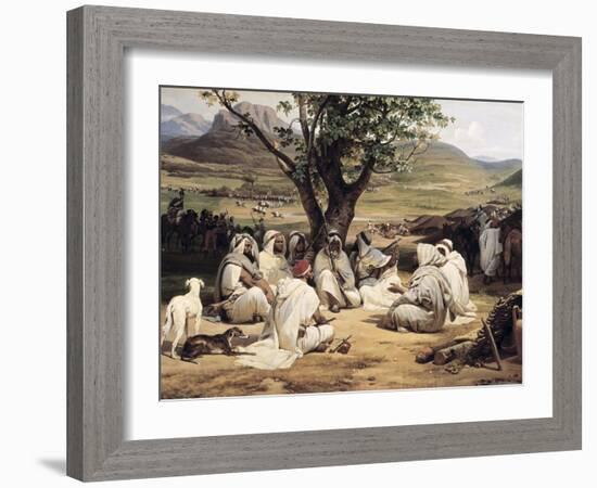 Meeting of Arabian Chiefs-Horace Vernet-Framed Art Print