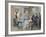 Meeting of Aristocratic Families in the Living Room. Colored Engraving by George Scott, 1892-Prisma Archivo-Framed Photographic Print